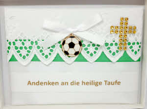 Taufbrief kleiner Fußballer grün