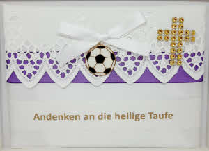 Taufbrief kleiner Fußballer violett